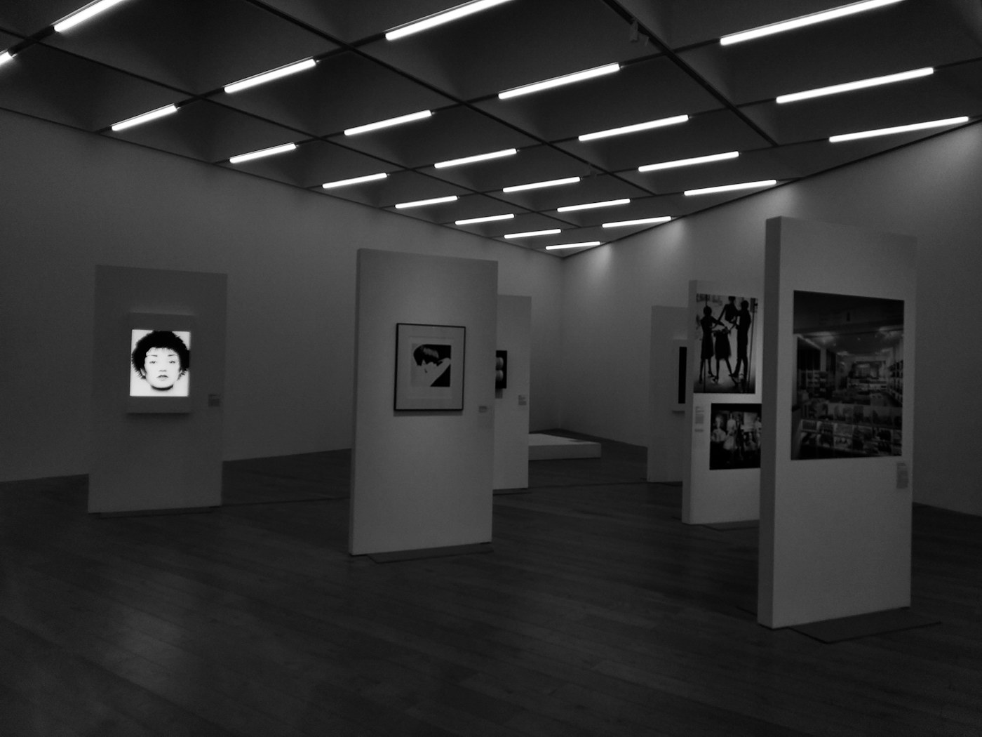 Dark gallery interior
