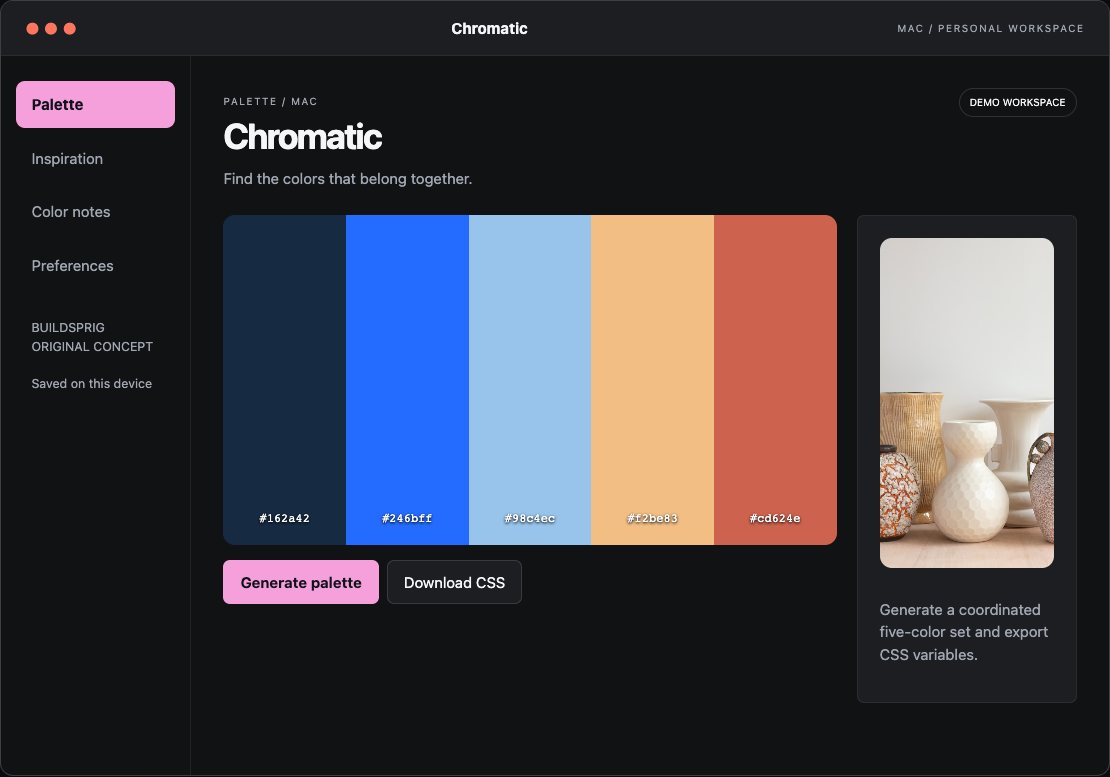 Chromatic interactive Mac app workspace