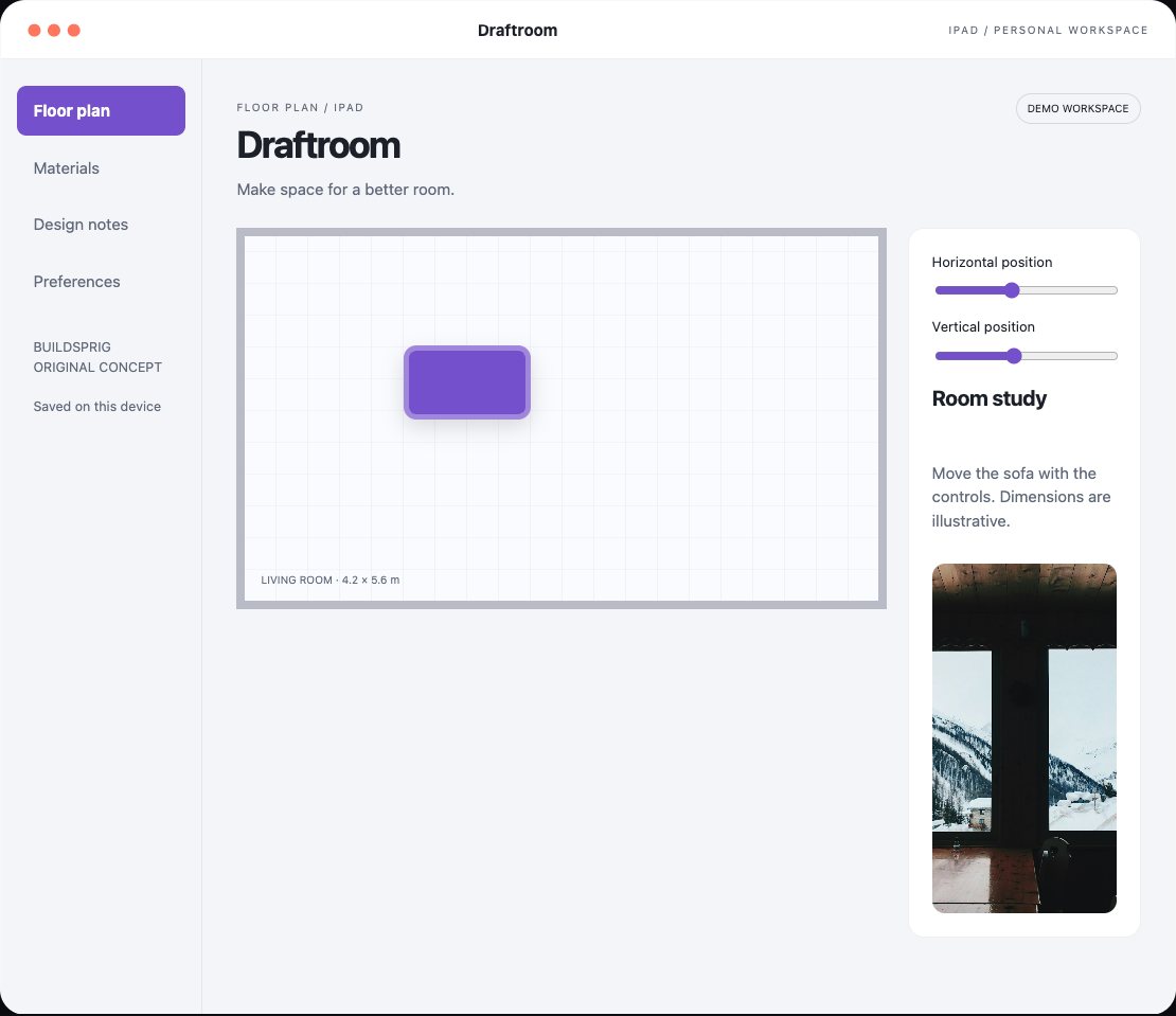 Draftroom interactive iPad app workspace