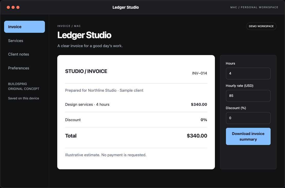 Ledger Studio interactive Mac app workspace