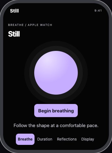Still interactive Apple Watch app workspace